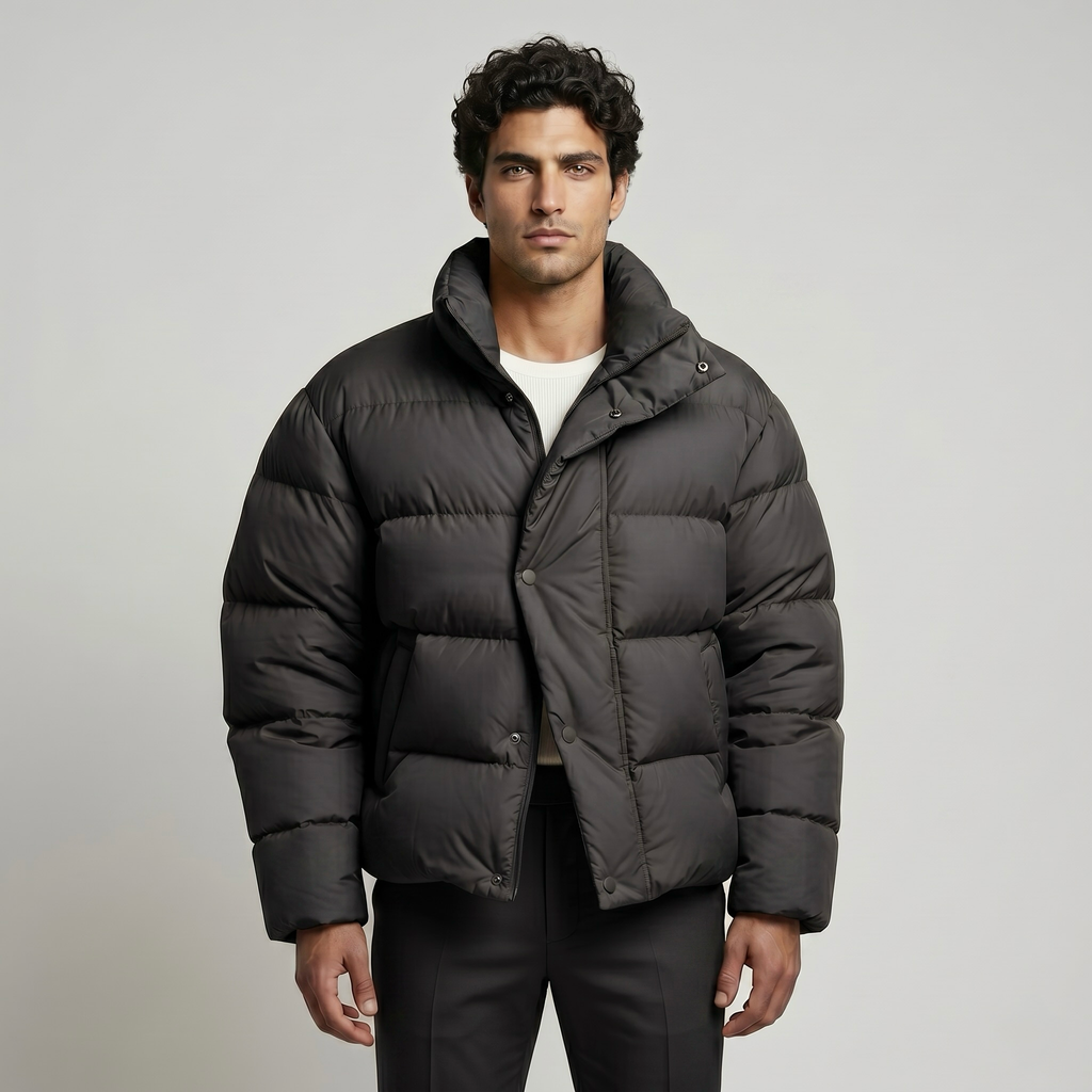 Oversized High Collar Puffer Jacket
