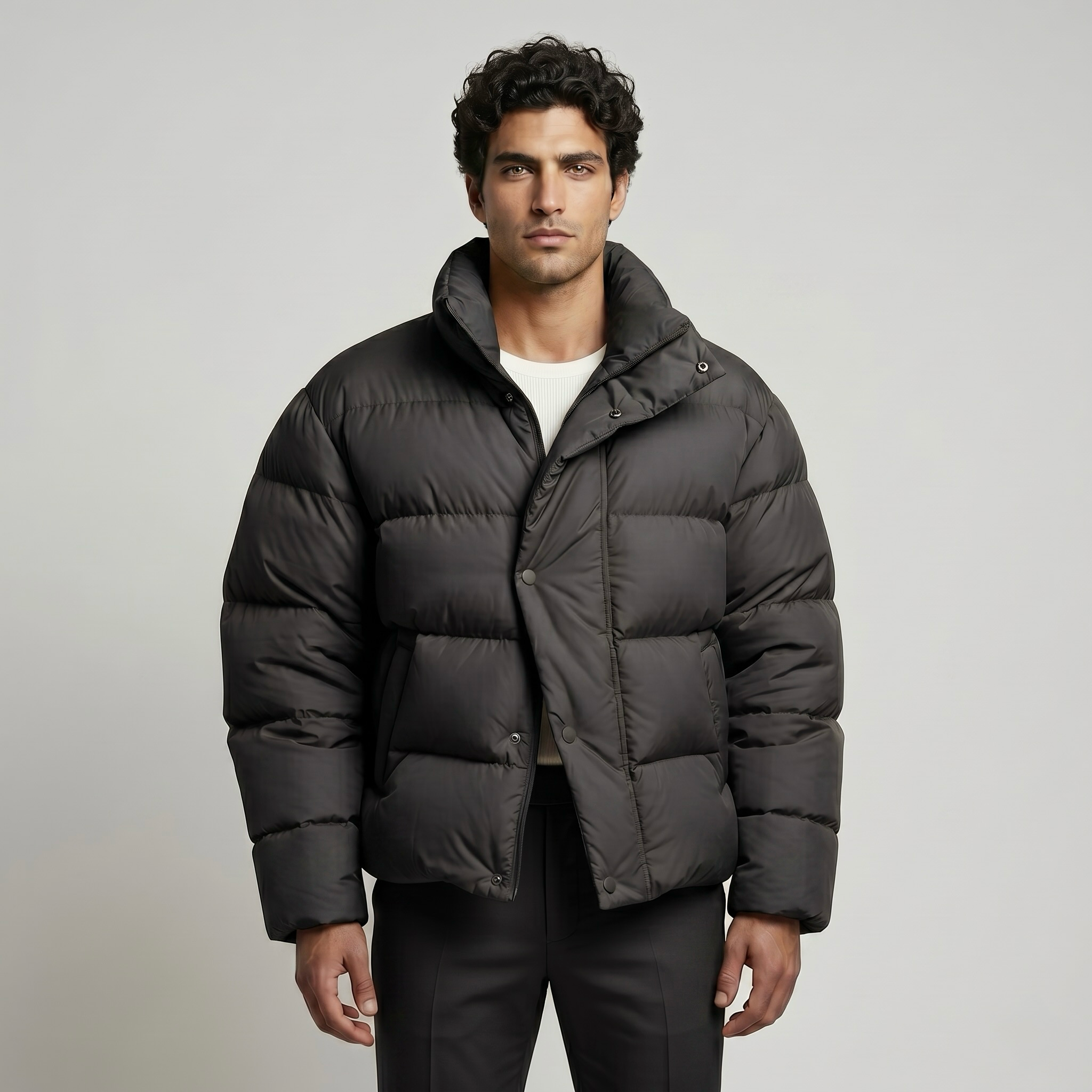Oversized High Collar Puffer Jacket