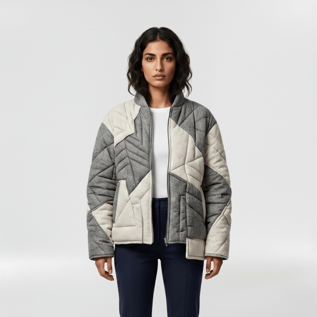 Patchwork Quilted Contrast Jacket
