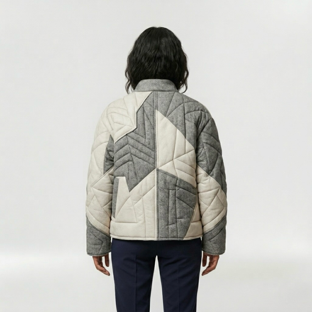 Patchwork Quilted Contrast Jacket