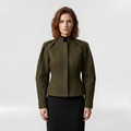 Structured High-Neck Tailored Jacket