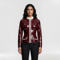 Gloss Finish Structured Zip Jacket