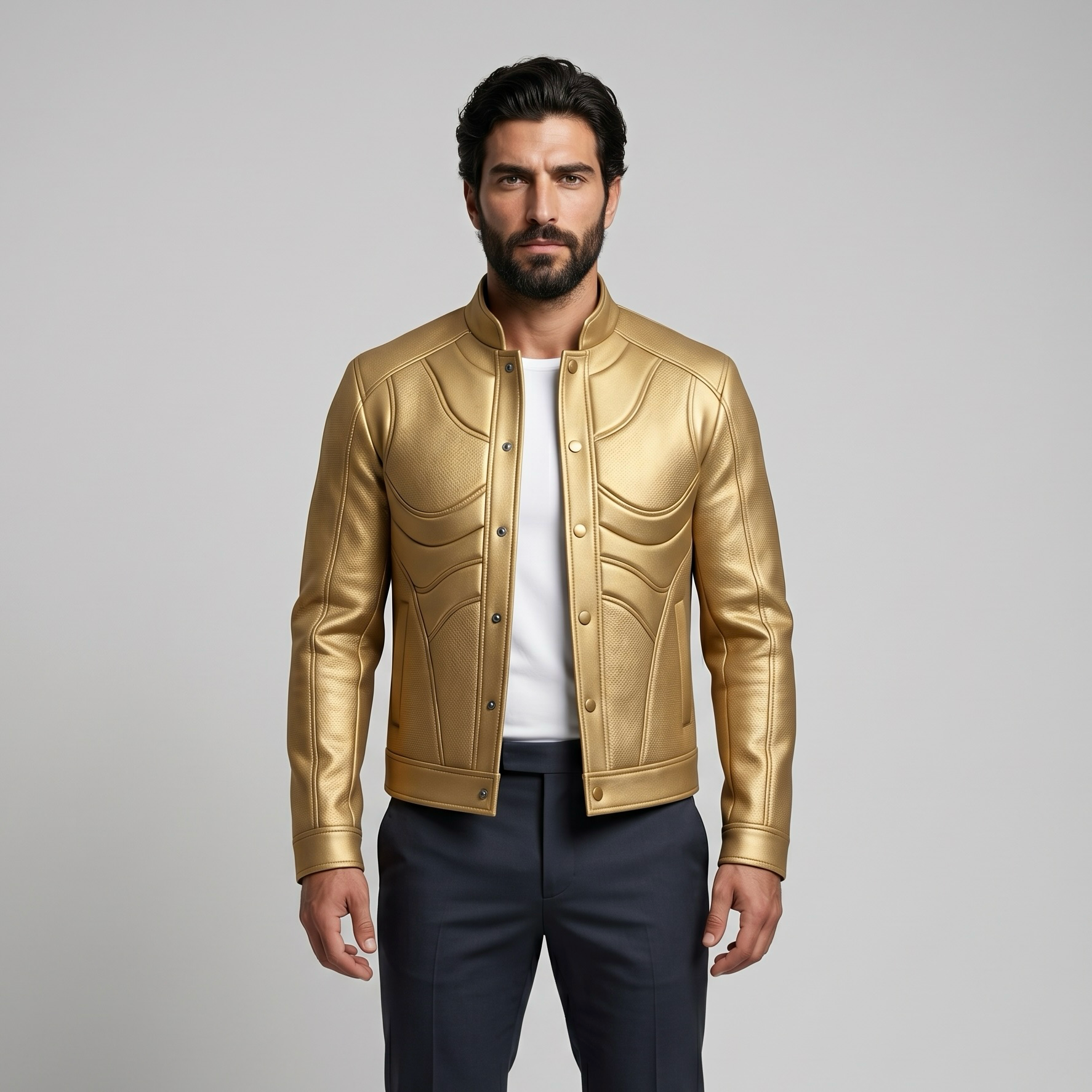 Metallic Contour Moto Jacket