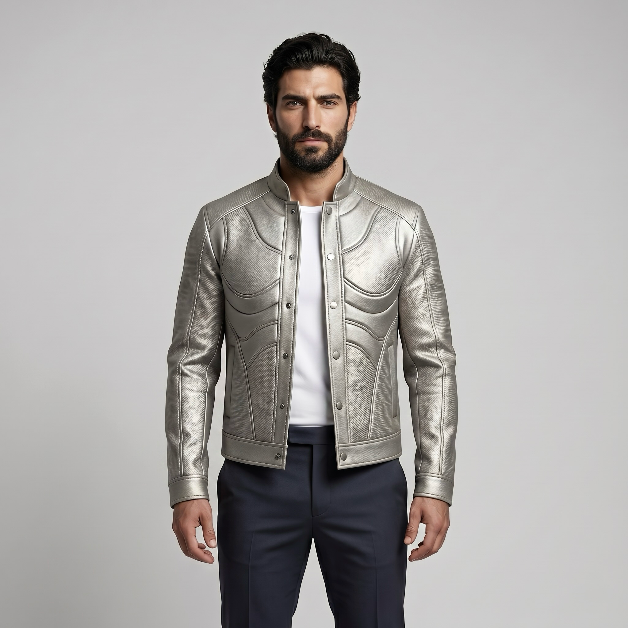 Metallic Contour Moto Jacket