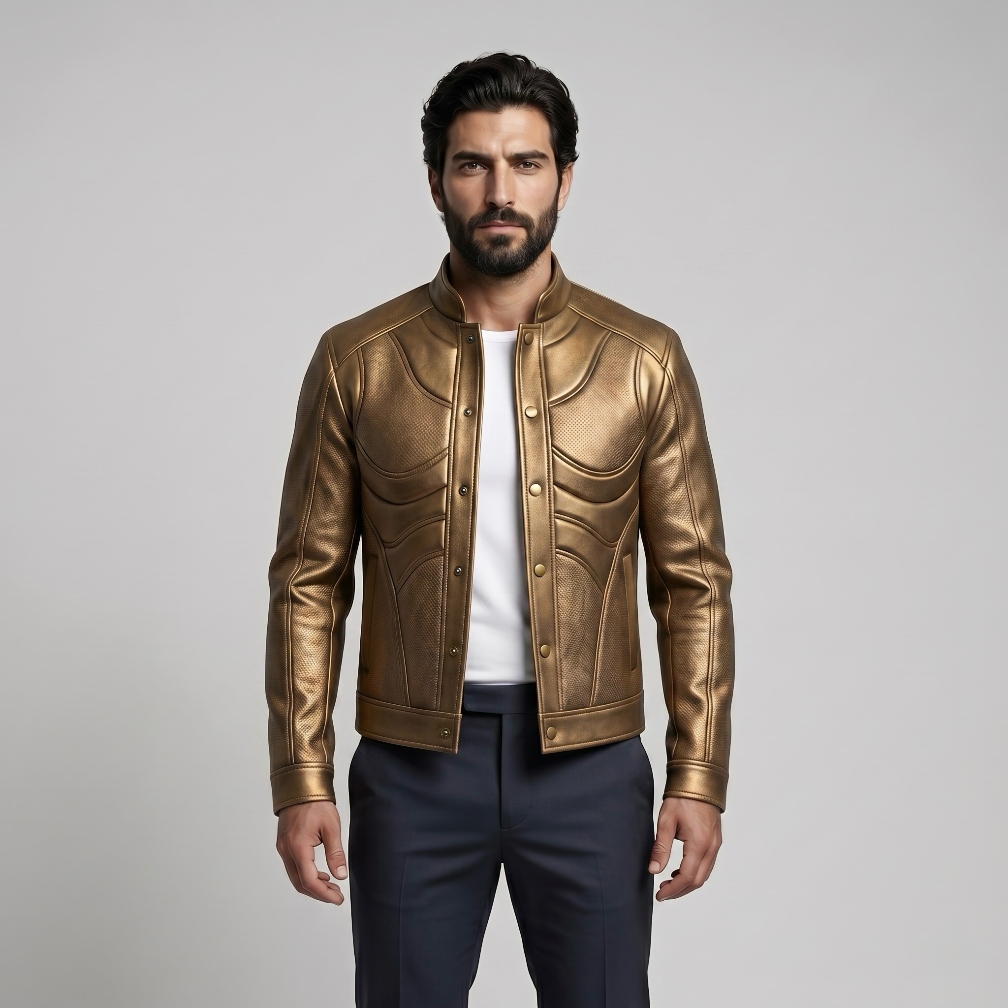 Metallic Contour Moto Jacket
