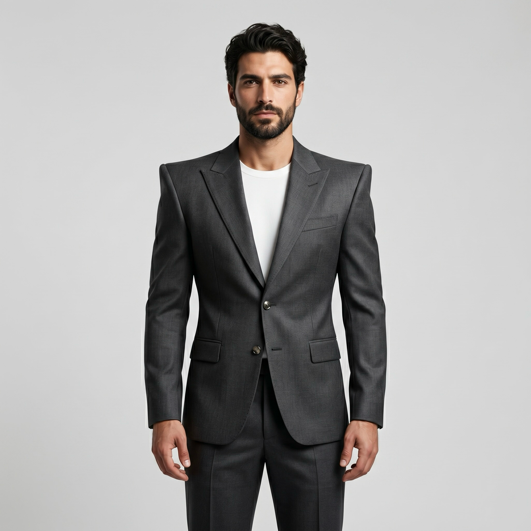 Structured Power Shoulder Suit Blazer