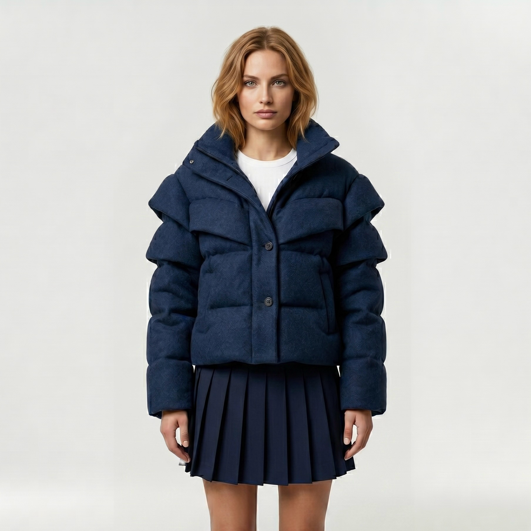 Layered Shoulder Puffer Jacket