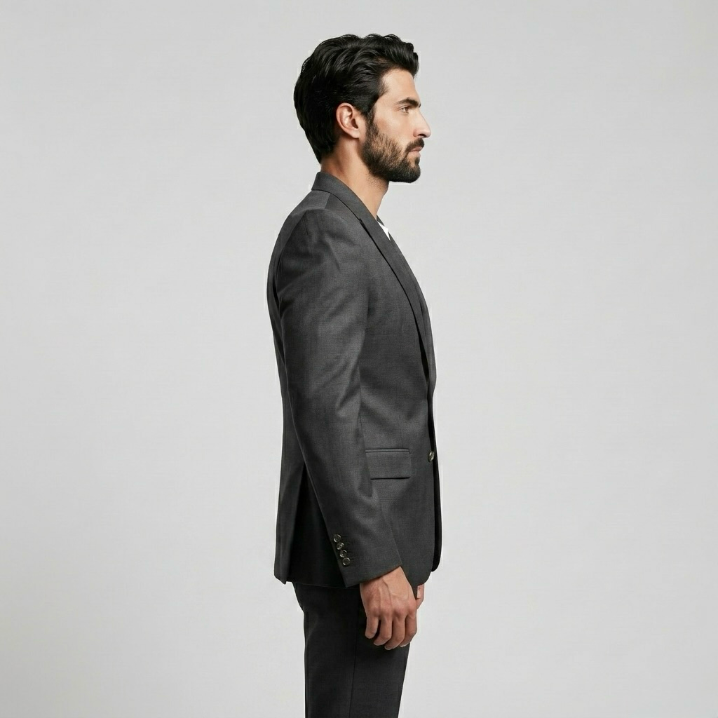 Structured Power Shoulder Suit Blazer