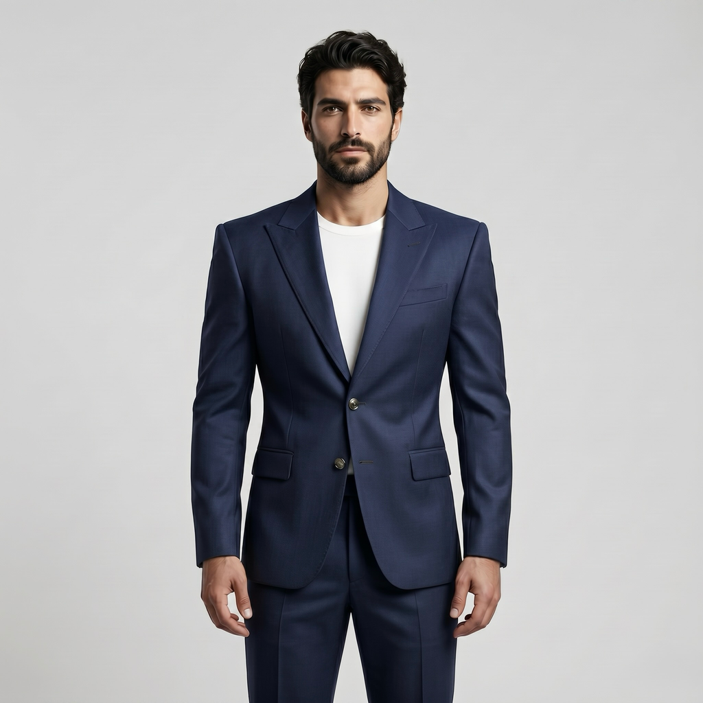 Structured Power Shoulder Suit Blazer