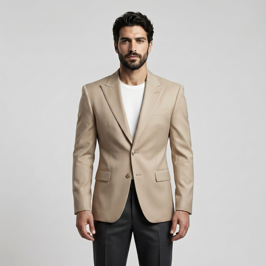 Structured Power Shoulder Suit Blazer