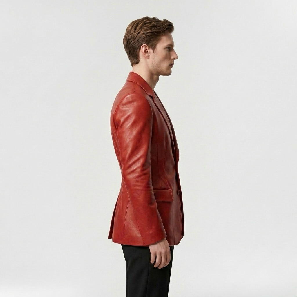 Tailored Leather Statement Blazer