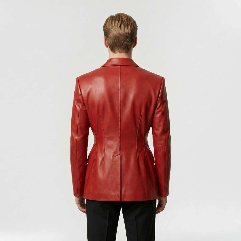 Tailored Leather Statement Blazer