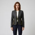 Contrast Panel Sculpted Tailored Jacket