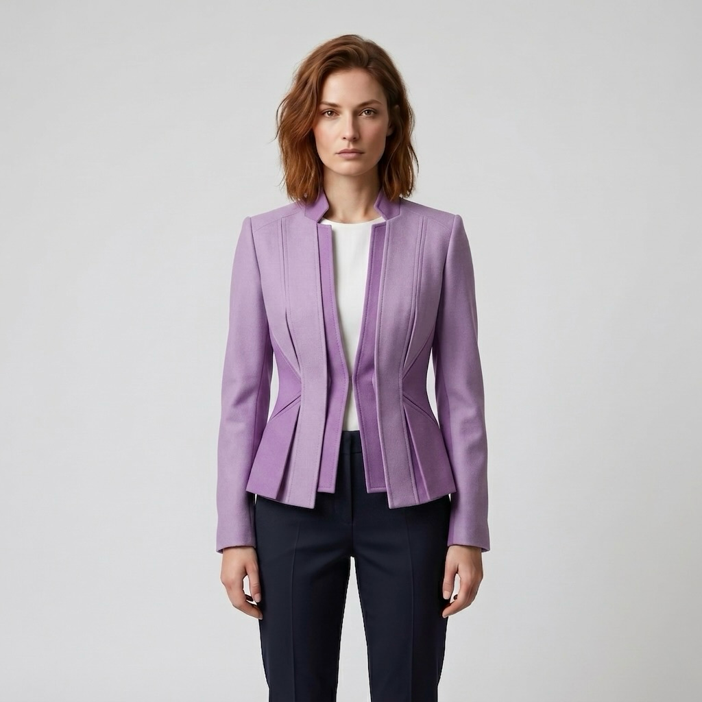 Contrast Panel Sculpted Tailored Jacket
