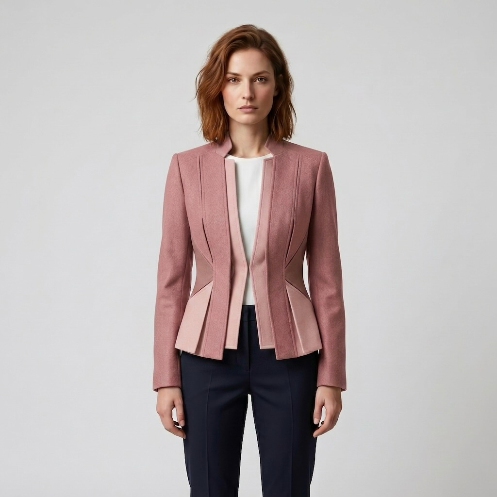 Contrast Panel Sculpted Tailored Jacket
