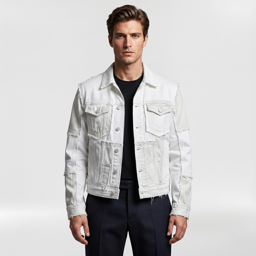 Patchwork Distressed Denim Jacket